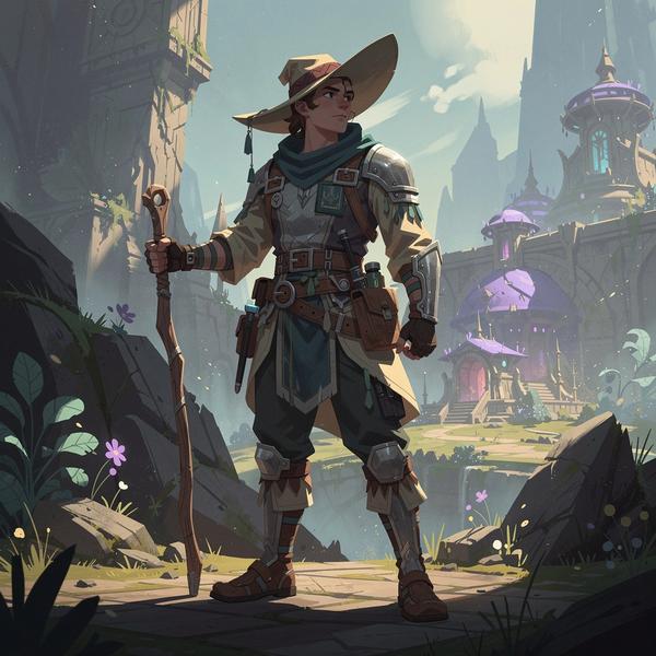 Concept art de personaje explorador